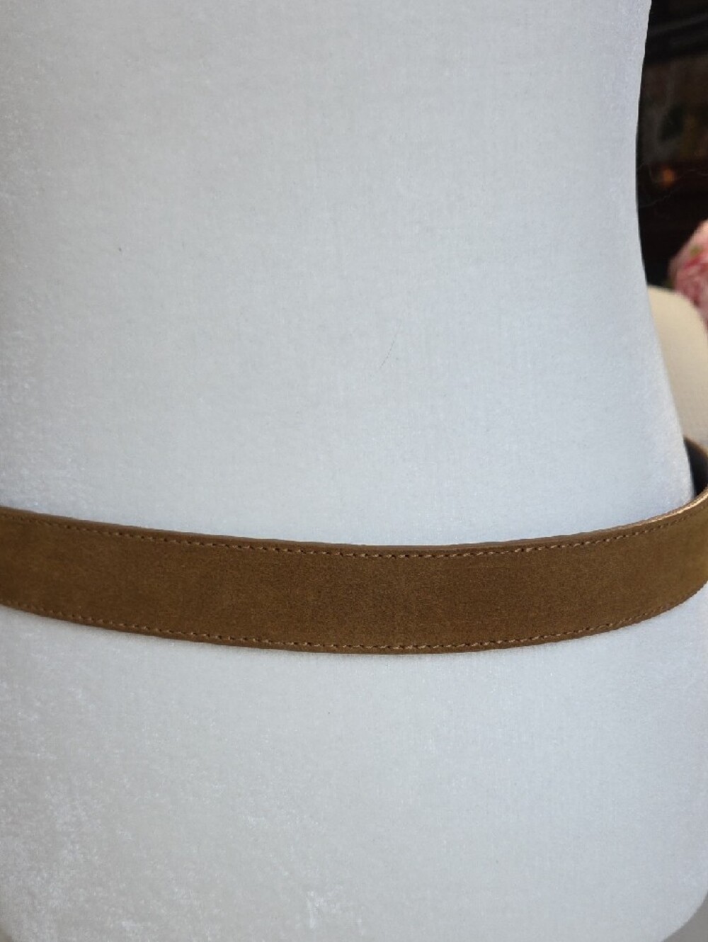 Sezane Thelma Brown Suede Belt with Twisted Gold Buckle EUC - Picture 3 of 10